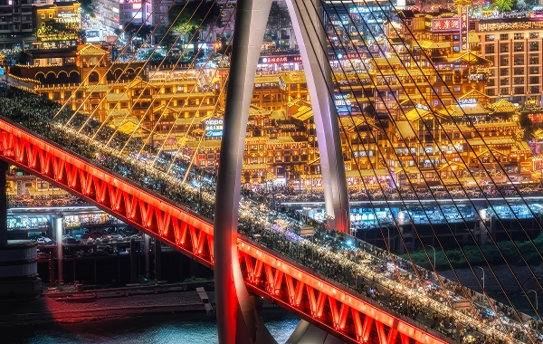 Ponte Qiansimen: un doppio-deck Urban Marvel Weaving Ancient Chongqing nel futuro skyline-2