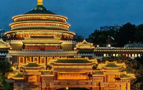 Chongqing People's Auditorium: A Monumental Fusion of Ming-Qing Grandeur and Modern Civic Spirit-2