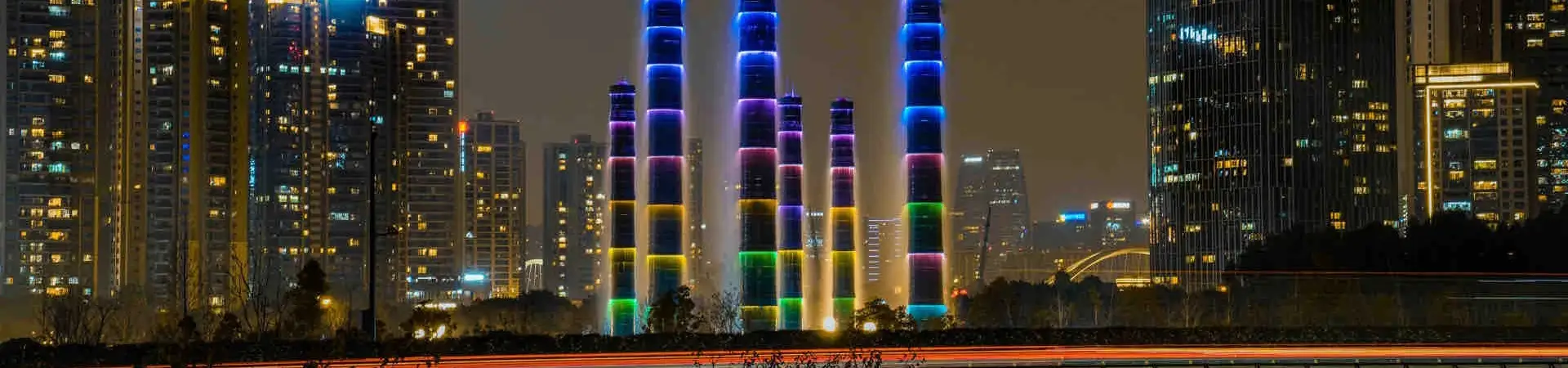 Chengdu SKP Vitality Tower After Dark: Light, Water and the Financial City Walk