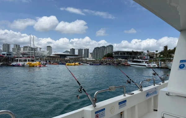 Go fishing by boat out at sea .webp