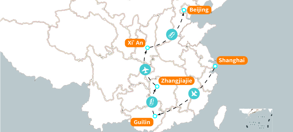 Trekking Tour Across China Map