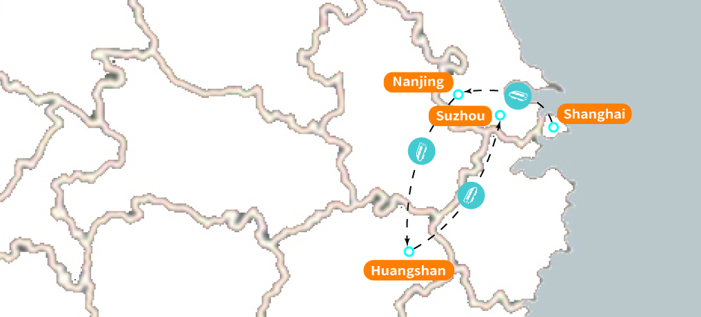 Water town&Mount Huang Tour Map