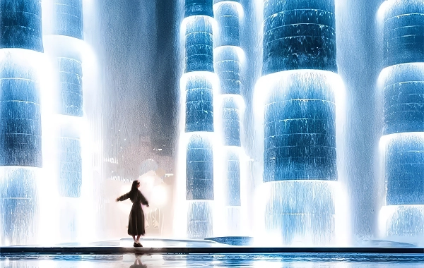 Chengdu SKP Vitality Tower After Dark: Light, Water and the Financial City Walk