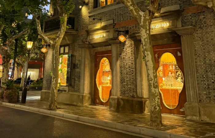 Xintiandi historic neighborhood street scene in Shanghai