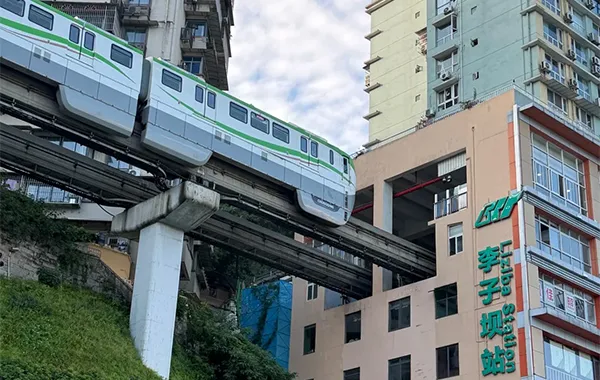 Watch the Monorail Thread Through a Building