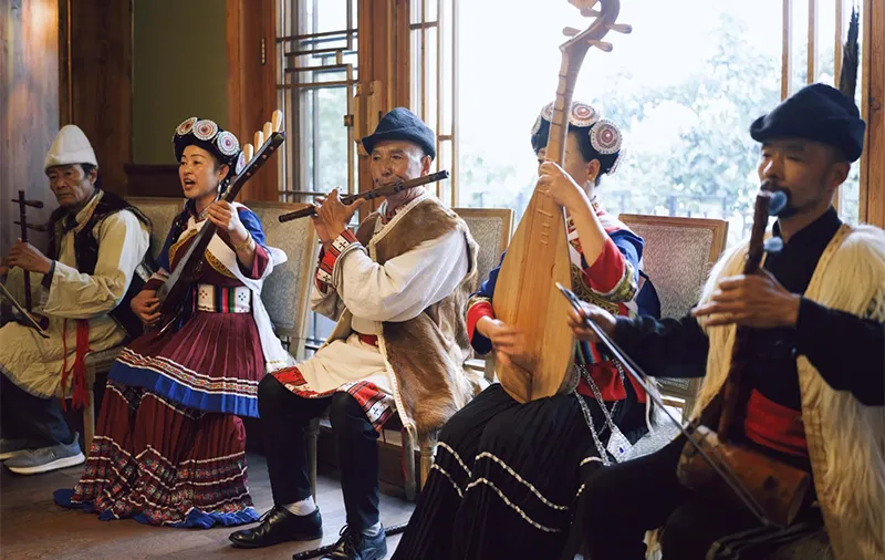 Naxi Music in a Wooden Courtyard